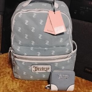 Juicy Couture Demin Blue Backpack and Wallet Set